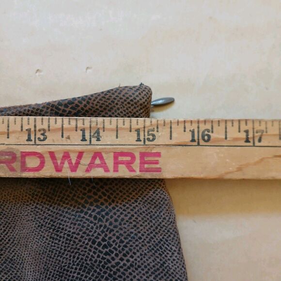 Vintage 90s Valerie Stevens Genuine Brown Leather Snakeskin Pants Size 4 Lined - Picture 7 of 8